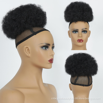 Synthetic wig Hair Bun Chignon Kinky Curly Puff Short Afro Bun for black women
